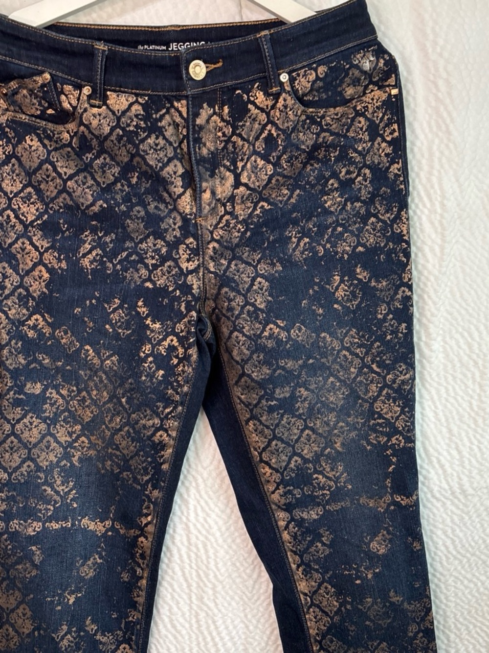 Style & Co. Metallic Black Patterned Jeggings